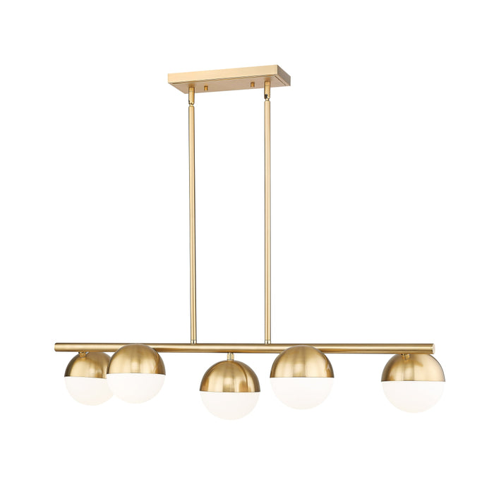 Z-Lite Realm Sphere 5 Light Linear Chandelier - Modern Gold