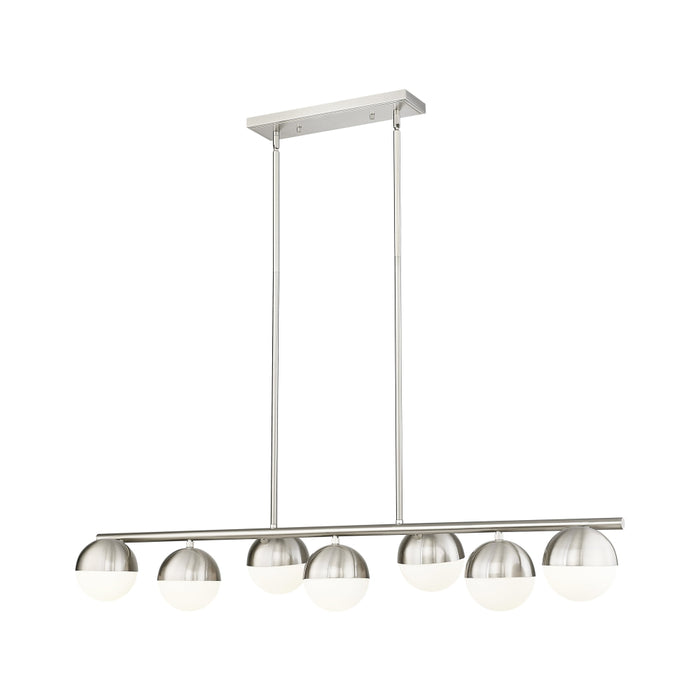 Z-Lite Realm Sphere 7 Light Linear Chandelier - Brushed Nickel
