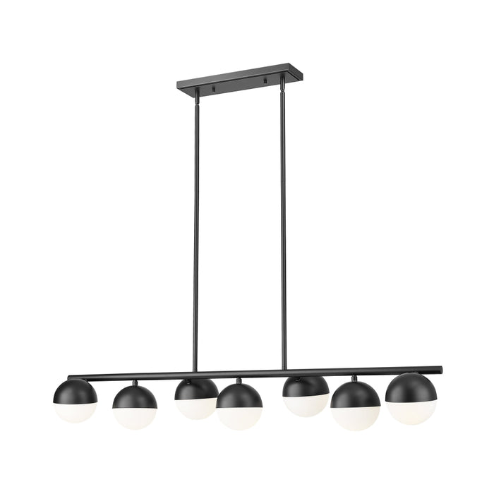 Z-Lite Realm Sphere 7 Light Linear Chandelier - Matte Black