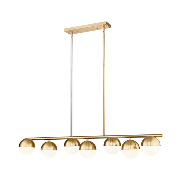 Z-Lite Realm Sphere 7 Light Linear Chandelier - Modern Gold