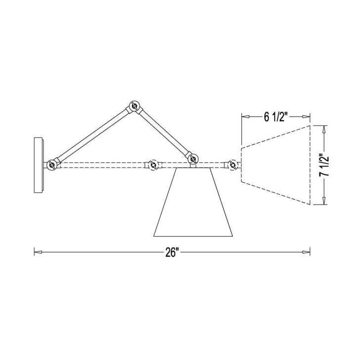 Z-Lite Regent Swing-Arm Wall Lamp Brushed Nickel 1 Light 347S-BN | theLightShop