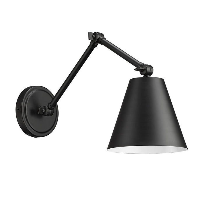 Z-Lite Regent Swing-Arm Wall Lamp Matte Black 1 Light 347S-MB | theLightShop
