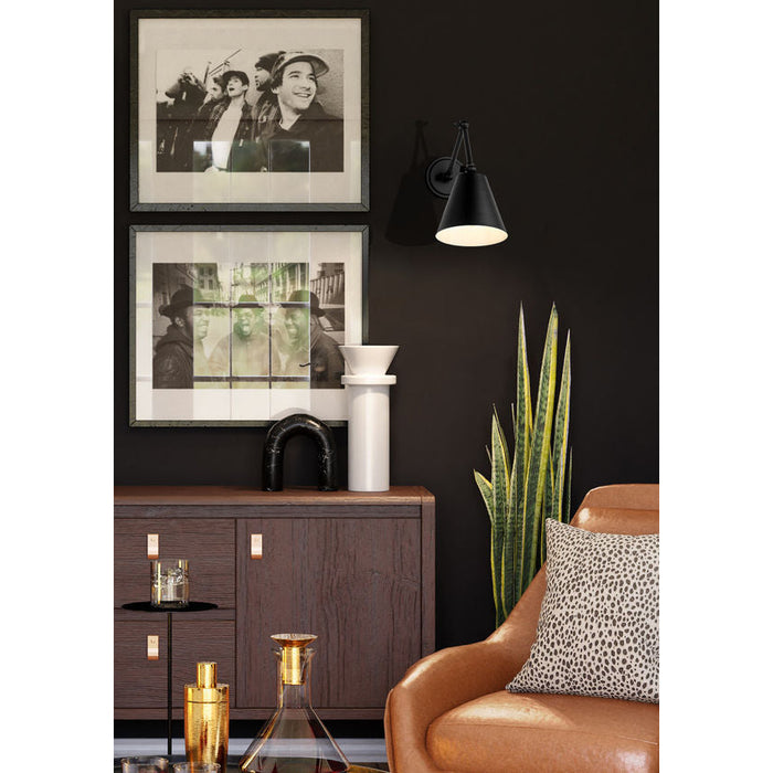 Z-Lite Regent Swing-Arm Wall Lamp Matte Black 1 Light 347S-MB | theLightShop