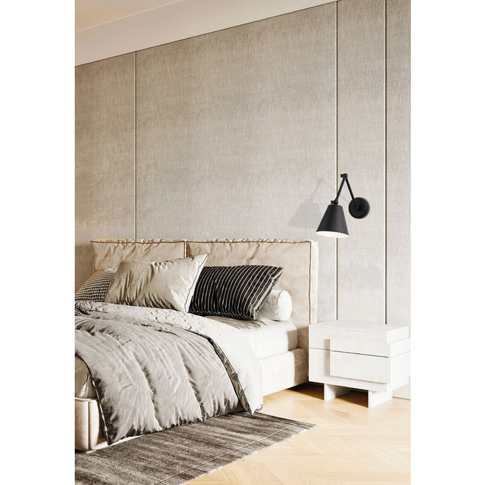 Z-Lite Regent Swing-Arm Wall Lamp Matte Black 1 Light 347S-MB | theLightShop