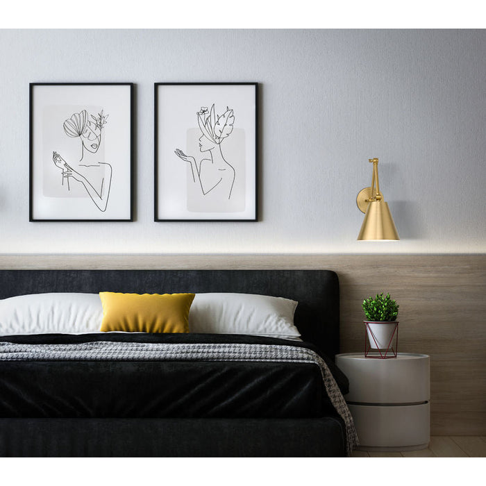 Z-Lite Regent Swing-Arm Wall Lamp Modern Gold 1 Light 347S-MGLD | theLightShop