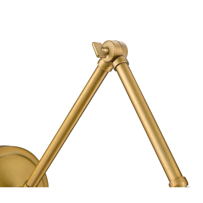 Z-Lite Regent Swing-Arm Wall Lamp Rubbed Brass 1 Light 347S-RB | theLightShop