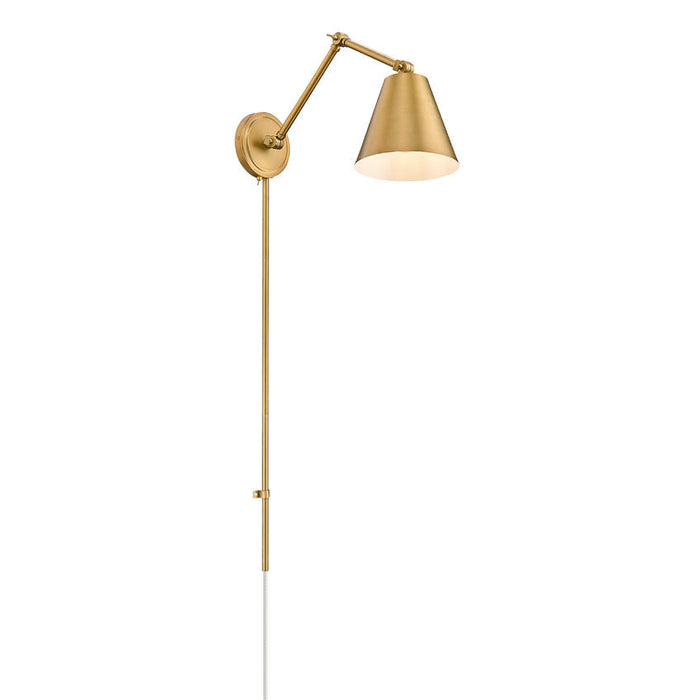 Z-Lite Regent Swing-Arm Wall Lamp Rubbed Brass 1 Light 347S-RB | theLightShop