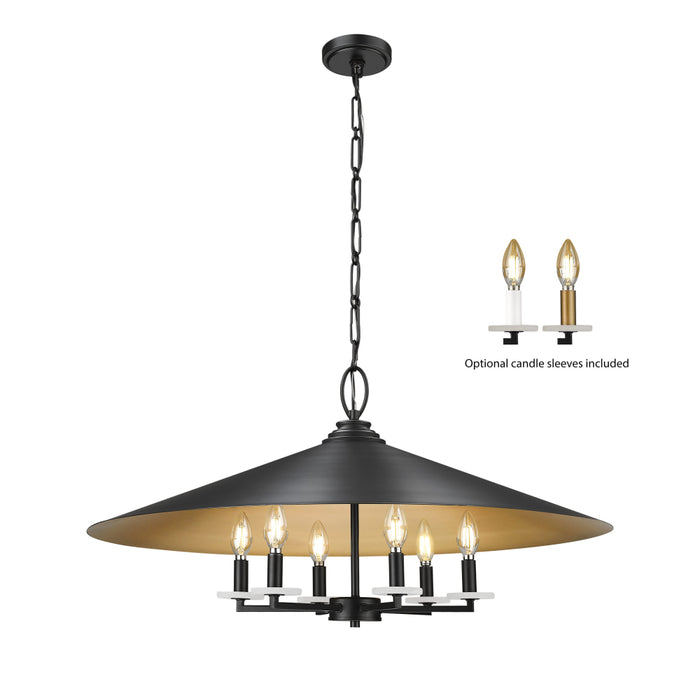Z-Lite Rialto 6 Light Chandelier - Matte Black