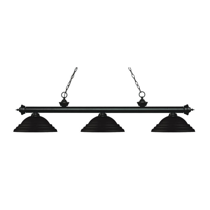 Z-Lite Riviera Matte Black 3 Light Billiard Pendant 200-3MB-SMB | theLightShop