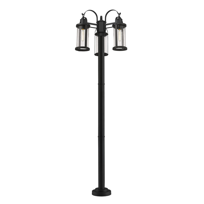 Z-Lite Roundhouse Black Outdoor Post Mounted Fixture 569MP3-567P-BK | theLightShop