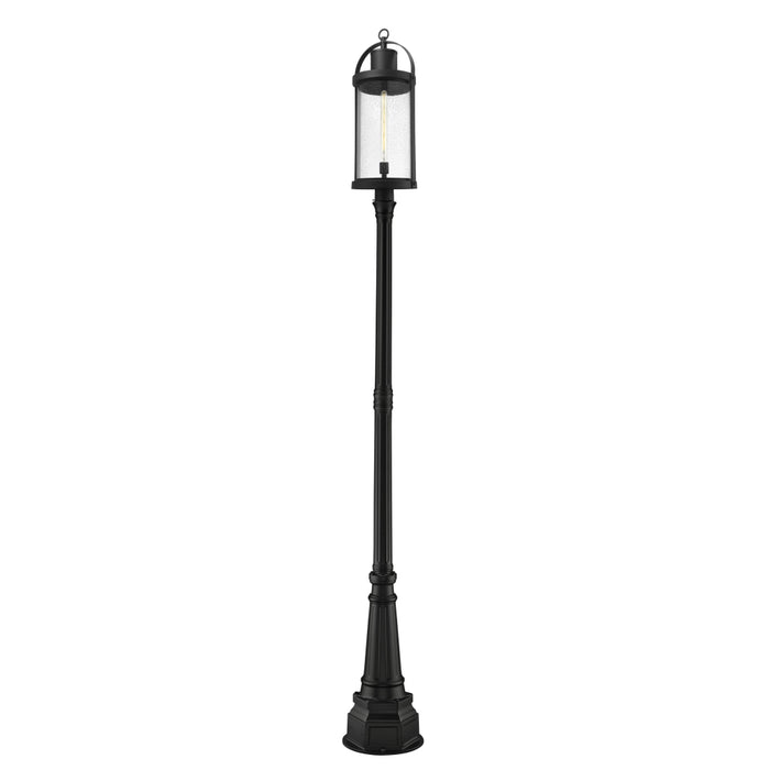 Z-Lite Roundhouse Black Outdoor Post Mounted Fixture 569PHXL-564P-BK | theLightShop