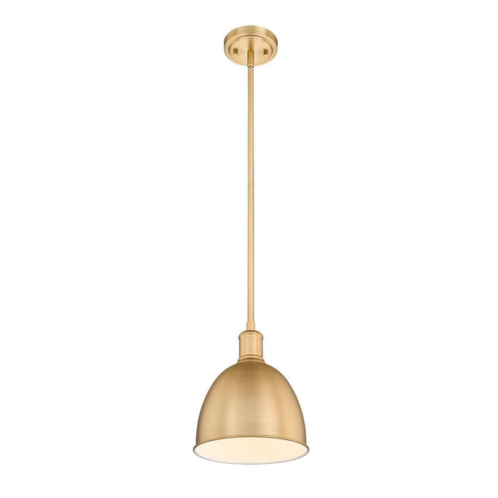 Z-Lite Sawyer Classic Brass 1 Light Pendant 4500P8-CB | theLightShop