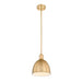 Z-Lite Sawyer Classic Brass 1 Light Pendant 4500P8-CB | theLightShop