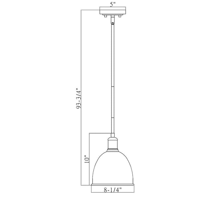 Z-Lite Sawyer Classic Brass 1 Light Pendant 4500P8-CB | theLightShop