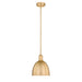 Z-Lite Sawyer Classic Brass 1 Light Pendant 4500P8-CB | theLightShop