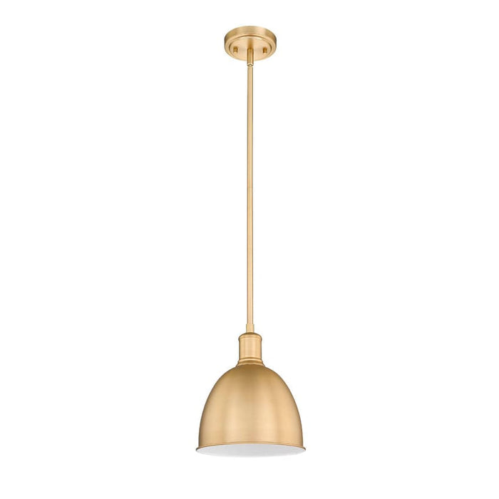 Z-Lite Sawyer Classic Brass 1 Light Pendant 4500P8-CB | theLightShop