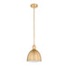 Z-Lite Sawyer Classic Brass 1 Light Pendant 4500P8-CB | theLightShop