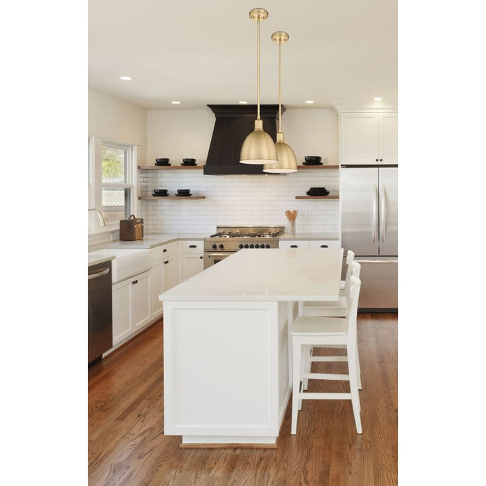 Z-Lite Sawyer Classic Brass 1 Light Pendant 4500P8-CB | theLightShop