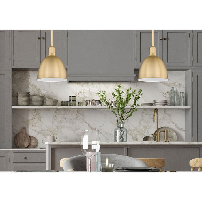 Z-Lite Sawyer Classic Brass 1 Light Pendant 4500P8-CB | theLightShop