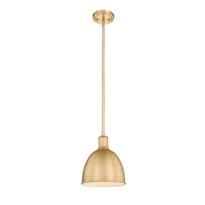 Z-Lite Sawyer Classic Brass 1 Light Pendant 4500P8-CB | theLightShop