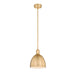 Z-Lite Sawyer Classic Brass 1 Light Pendant 4500P8-CB | theLightShop