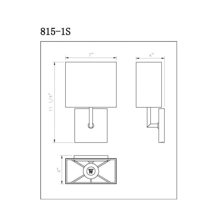 Z-Lite Saxon Rubbed Brass Wall Sconce 815-1S-RB | theLightShop