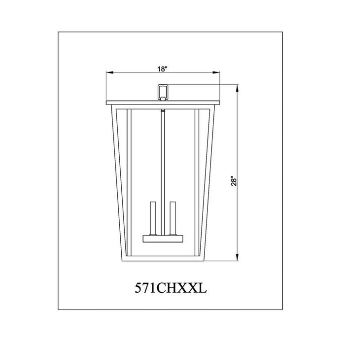 Z-Lite Seoul Black Outdoor Chain Mount Ceiling Fixture 571CHXXL-BK | theLightShop
