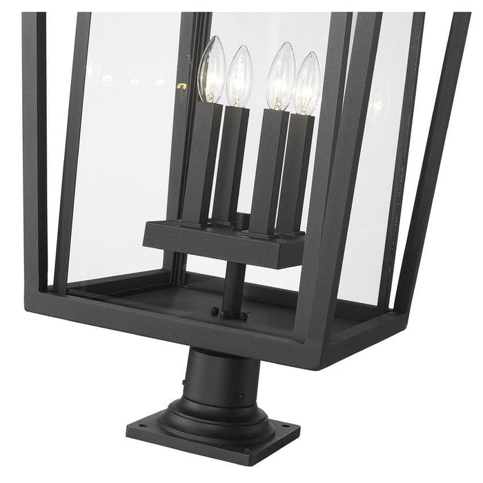 Z-Lite Seoul Black Outdoor Pier Mounted Fixture 571PHXXLR-533PM-BK | theLightShop
