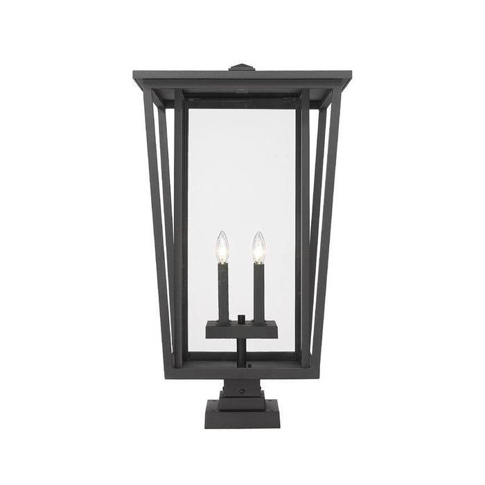 Z-Lite Seoul Black Outdoor Pier Mounted Fixture 571PHXXLS-SQPM-BK | theLightShop