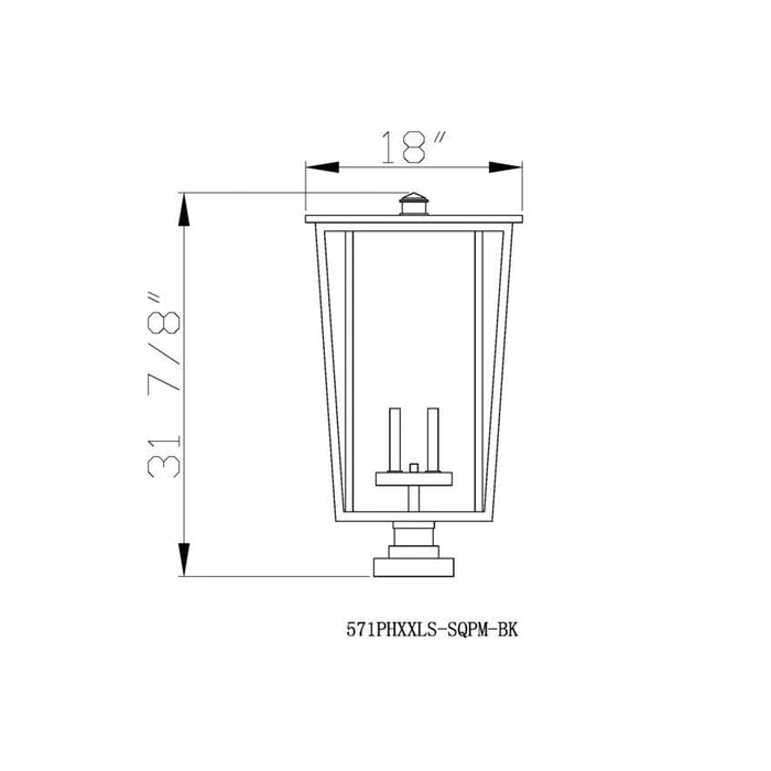 Z-Lite Seoul Black Outdoor Pier Mounted Fixture 571PHXXLS-SQPM-BK | theLightShop