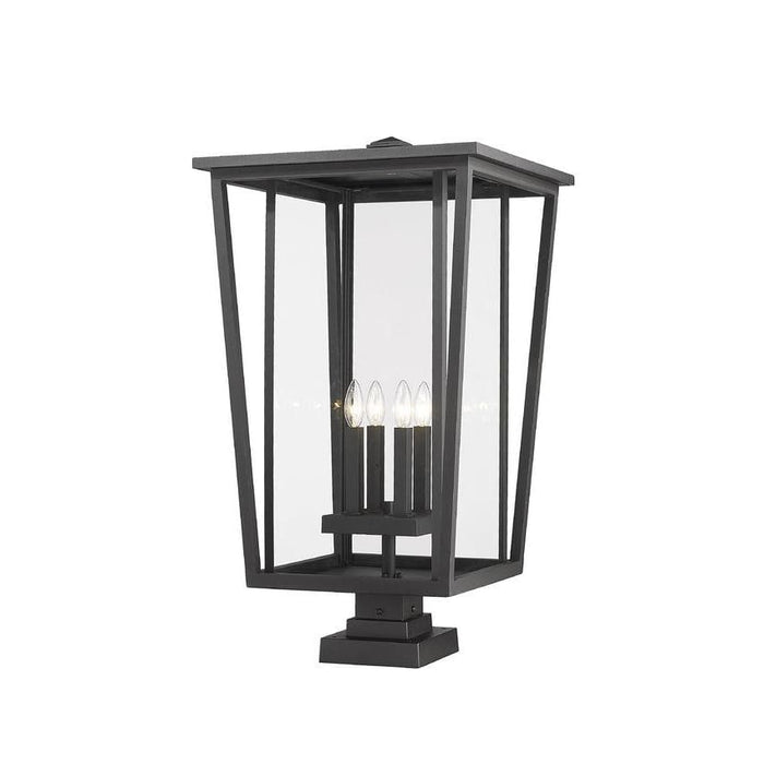 Z-Lite Seoul Black Outdoor Pier Mounted Fixture 571PHXXLS-SQPM-BK | theLightShop