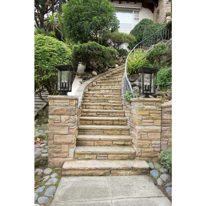 Z-Lite Seoul Black Outdoor Pier Mounted Fixture 571PHXXLS-SQPM-BK | theLightShop