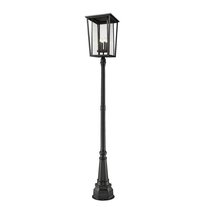 Z-Lite Seoul Black Outdoor Post Mounted Fixture 571PHXXLR-564P-BK | theLightShop