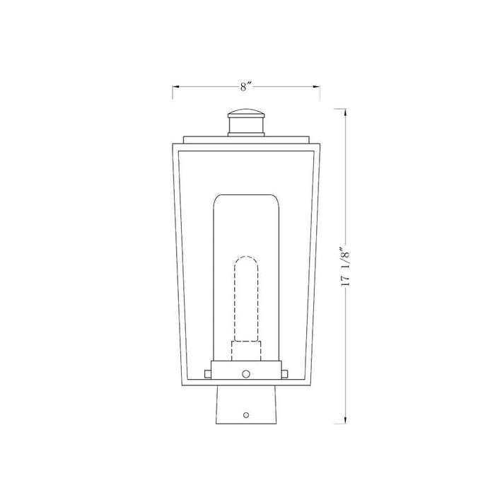 Z-Lite Sheridan Black 1 Light Outdoor Post Mount Fixture 594PHMS-BK | theLightShop