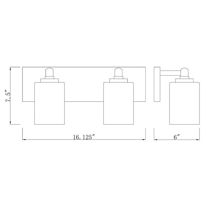 Z-Lite Soledad Brushed Nickel 2 Light Vanity 485-2V-BN | theLightShop