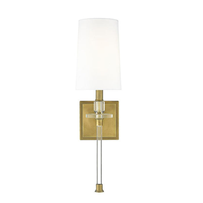 Z-Lite Sophia Rubbed Brass Wall Sconce 803-1S-RB-WH | theLightShop