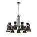 Z-Lite Soriano Matte Black Brushed Nickel Chandelier 728-9MB-BN | theLightShop
