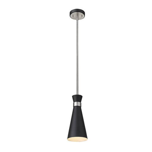 Z-Lite Soriano Matte Black Brushed Nickel Mini-Pendant 728MP-MB-BN | theLightShop