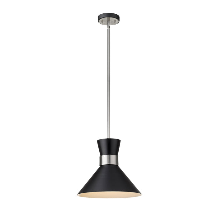 Z-Lite Soriano Matte Black Brushed Nickel Pendant 728P13-MB-BN | theLightShop