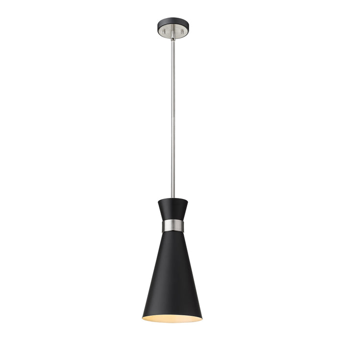 Z-Lite Soriano Matte Black Brushed Nickel Pendant 728P8-MB-BN | theLightShop