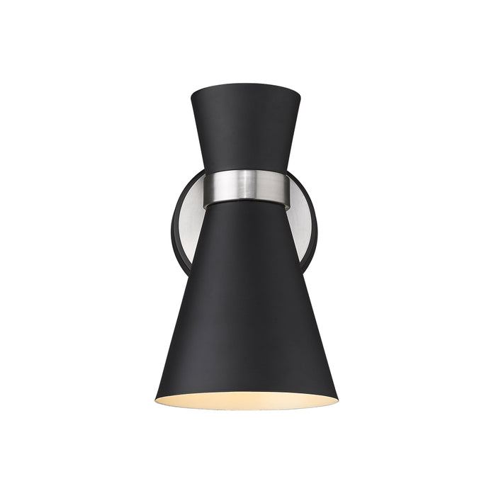 Z-Lite Soriano Matte Black Brushed Nickel Wall Sconce 728-1S-MB-BN | theLightShop