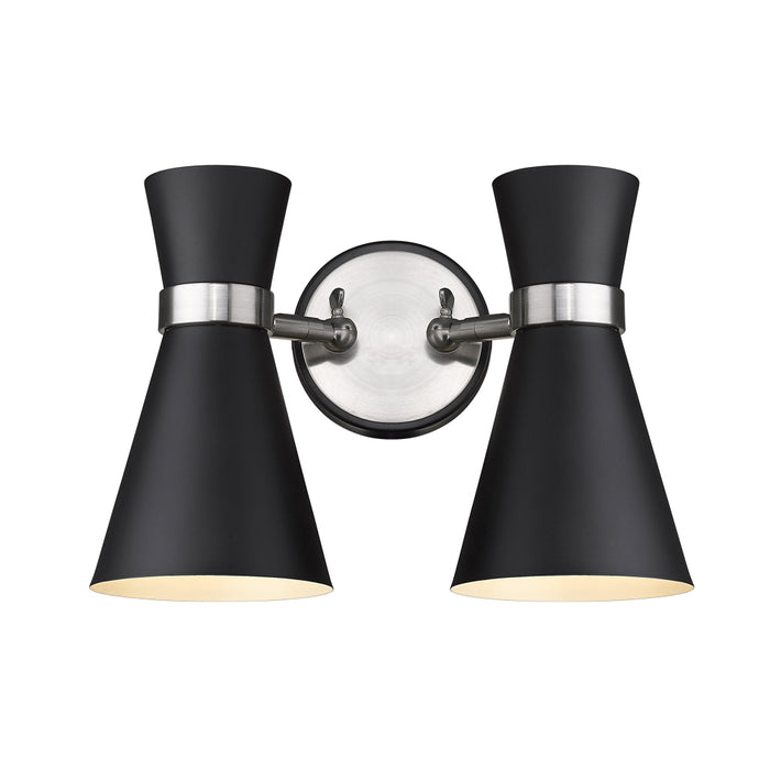 Z-Lite Soriano Matte Black Brushed Nickel Wall Sconce 728-2S-MB-BN | theLightShop