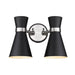 Z-Lite Soriano Matte Black Brushed Nickel Wall Sconce 728-2S-MB-BN | theLightShop