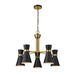 Z-Lite Soriano Matte Black Heritage Brass Chandelier 728-5MB-HBR | theLightShop
