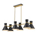 Z-Lite Soriano Matte Black Heritage Brass Island-Billiard 728-6L-MB-HBR | theLightShop