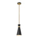 Z-Lite Soriano Matte Black Heritage Brass Mini-Pendant 728MP-MB-HBR | theLightShop