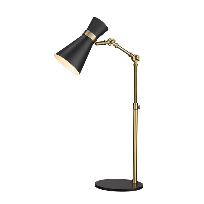 Z-Lite Soriano Matte Black Heritage Brass Table Lamp 728TL-MB-HBR | theLightShop