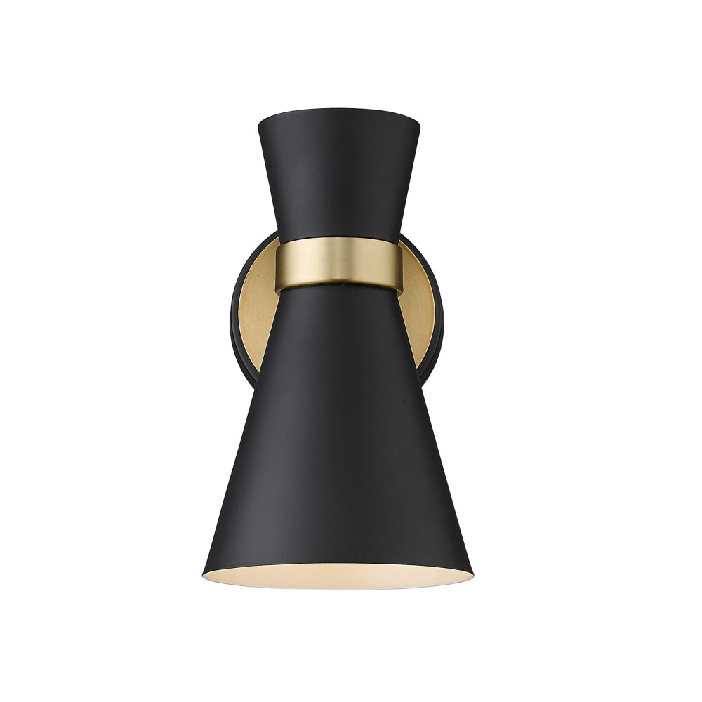 Z-Lite Soriano Matte Black Heritage Brass Wall Sconce 728-1S-MB-HBR | theLightShop