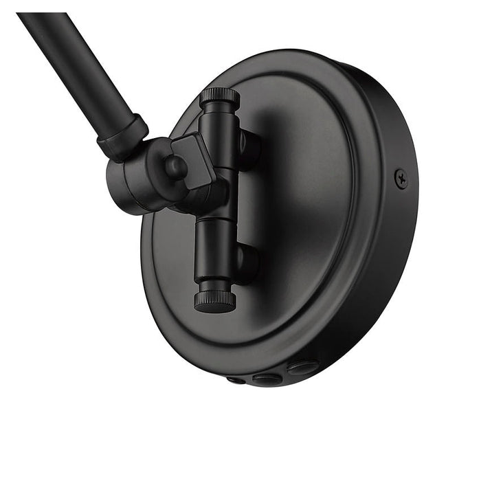 Z-Lite Soriano Swing-Arm Wall Lamp Matte Black 1 Light 351S-MB | theLightShop