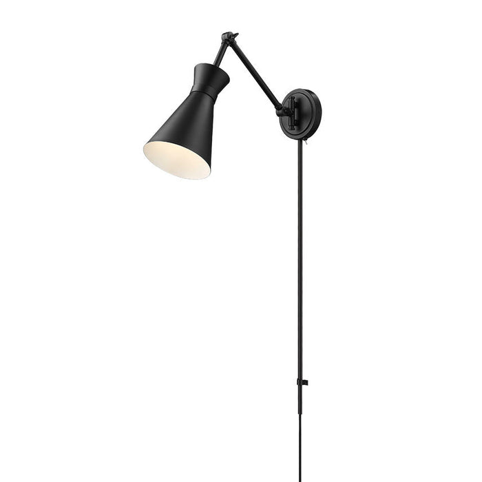 Z-Lite Soriano Swing-Arm Wall Lamp Matte Black 1 Light 351S-MB | theLightShop